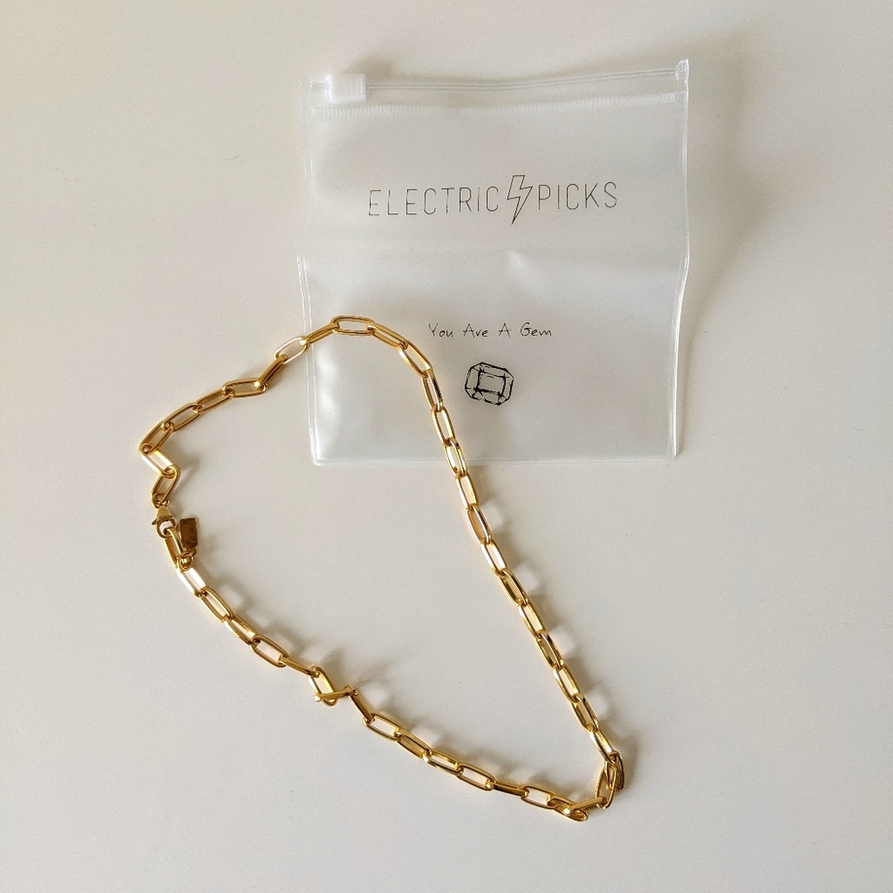 LIKE NEW Electric Picks 14kt Gold Plated Necklace